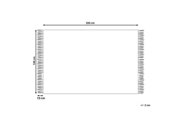 Nuru Bomuldstæppe 140x200 cm - Beige - Tekstiler - Tæpper - Moderne tæppe - Bomuldstæpper