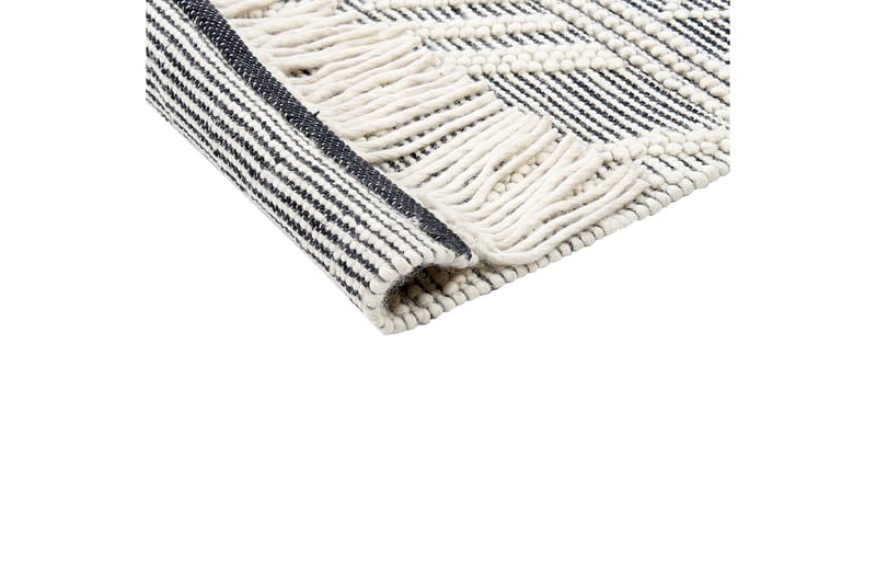 Pazar Uldtæppe 160x230 cm - Sort/hvid - Tekstiler - Tæpper - Moderne tæppe - Uldtæppe