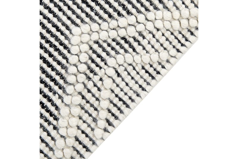 Pazar Uldtæppe 160x230 cm - Sort/hvid - Tekstiler - Tæpper - Moderne tæppe - Uldtæppe