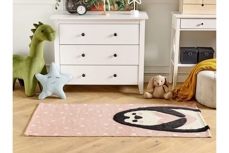 Pengkol Bomuldstæppe 80x150 cm - Rosa - Tekstiler - Tæpper - Moderne tæppe - Bomuldstæpper