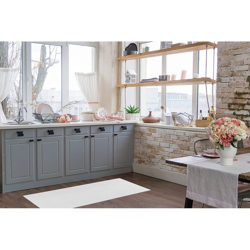 Plasttæppe Hilma Plain - 70x150 cm, Hvid - Tekstiler - Tæpper - Moderne tæppe - Wiltontæpper