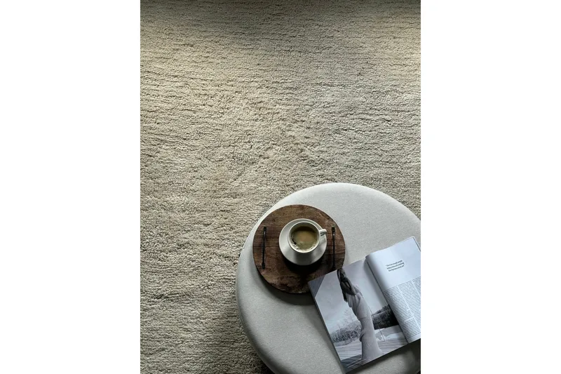 Pure Uldtæppe 170x240 cm Rektangulær - Beige - Tekstiler - Tæpper - Moderne tæppe - Uldtæppe