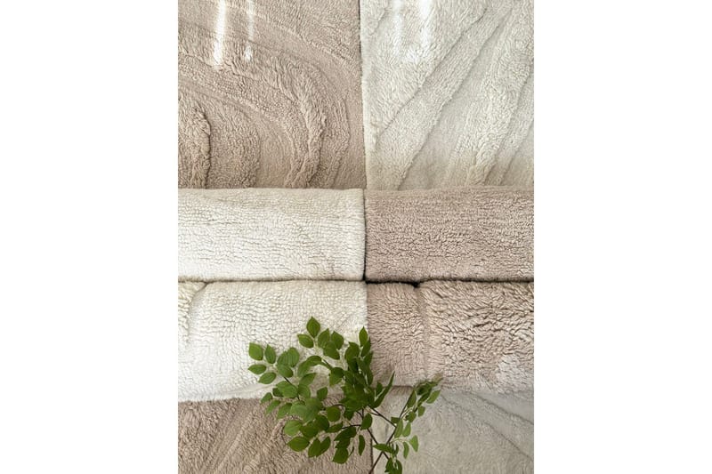 Pure Uldtæppe 200x300 cm Rektangulær - Beige - Tekstiler - Tæpper - Moderne tæppe - Uldtæppe