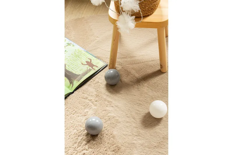 Relax Ryetæppe Rund 120 cm - Beige - Tekstiler - Tæpper - Moderne tæppe - Ryatæpper