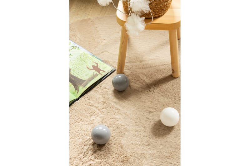 Relax Ryetæppe Rund 120 cm - Beige - Tekstiler - Tæpper - Moderne tæppe - Ryatæpper