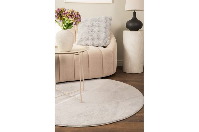 Relax Ryetæppe Rund 120 cm - Beige - Tekstiler - Tæpper - Moderne tæppe - Ryatæpper