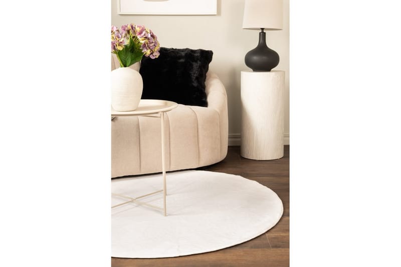 Relax Ryetæppe Rund 120 cm - Beige - Tekstiler - Tæpper - Moderne tæppe - Ryatæpper