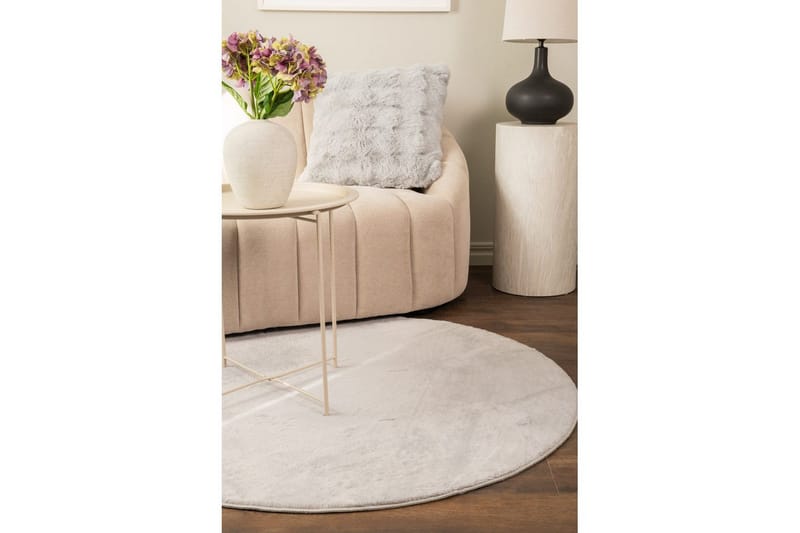 Relax Ryetæppe Rund 120 cm - Beige - Tekstiler - Tæpper - Moderne tæppe - Ryatæpper