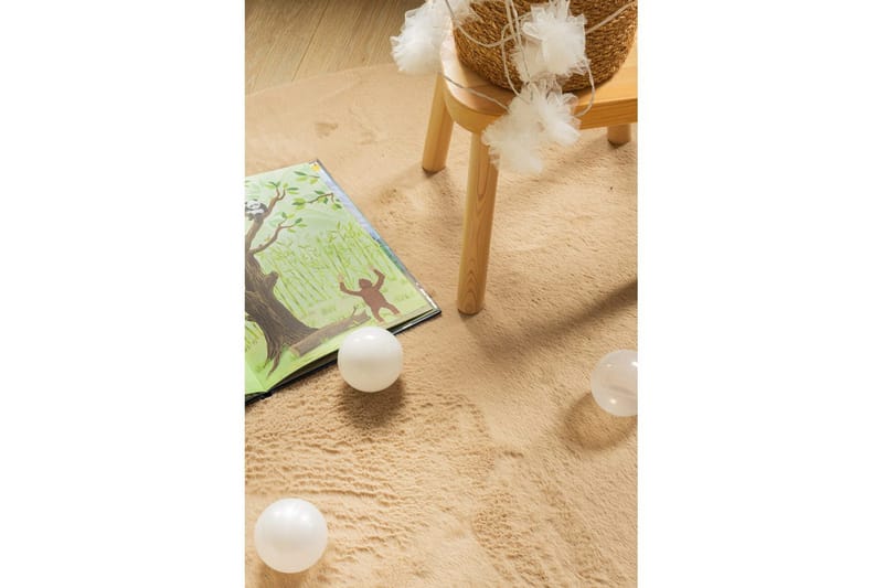 Relax Ryetæppe Rund 120 cm - Beige - Tekstiler - Tæpper - Moderne tæppe - Ryatæpper