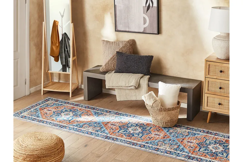 Ritapuram Ryetæppe 80x300 cm - Blå - Tekstiler - Tæpper - Moderne tæppe - Gangmåtter