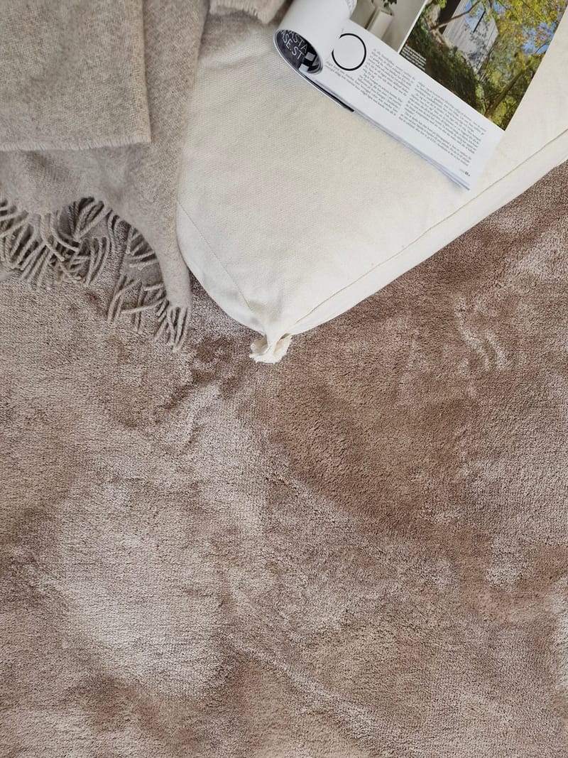 Cozy Shaggy Tæppe 110x160 cm Rektangulært - Hør - Tekstiler - Tæpper - Moderne tæppe - Ryatæpper