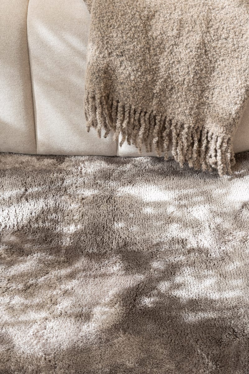 Cozy Shaggy Tæppe 120 cm Rundt - Grå - Tekstiler - Tæpper - Moderne tæppe - Ryatæpper