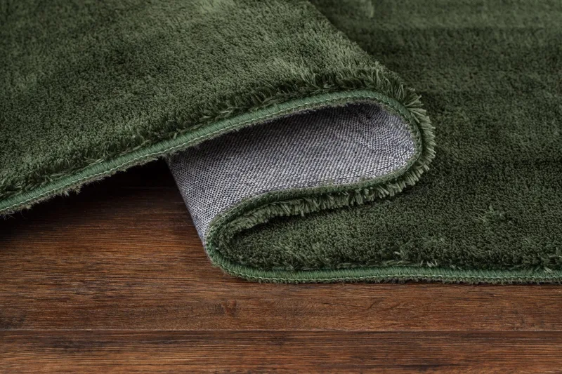 Cozy Shaggy Tæppe 120 cm Rundt - Grøn - Tekstiler - Tæpper - Moderne tæppe - Ryatæpper