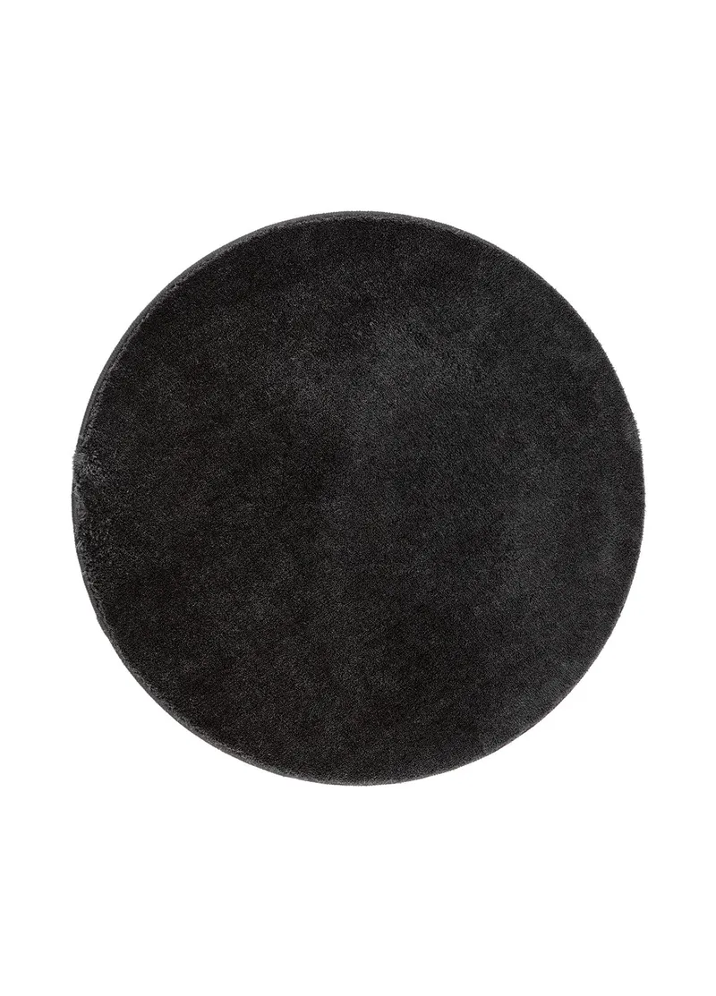 Cozy Shaggy Tæppe 120 cm Rundt, Sort