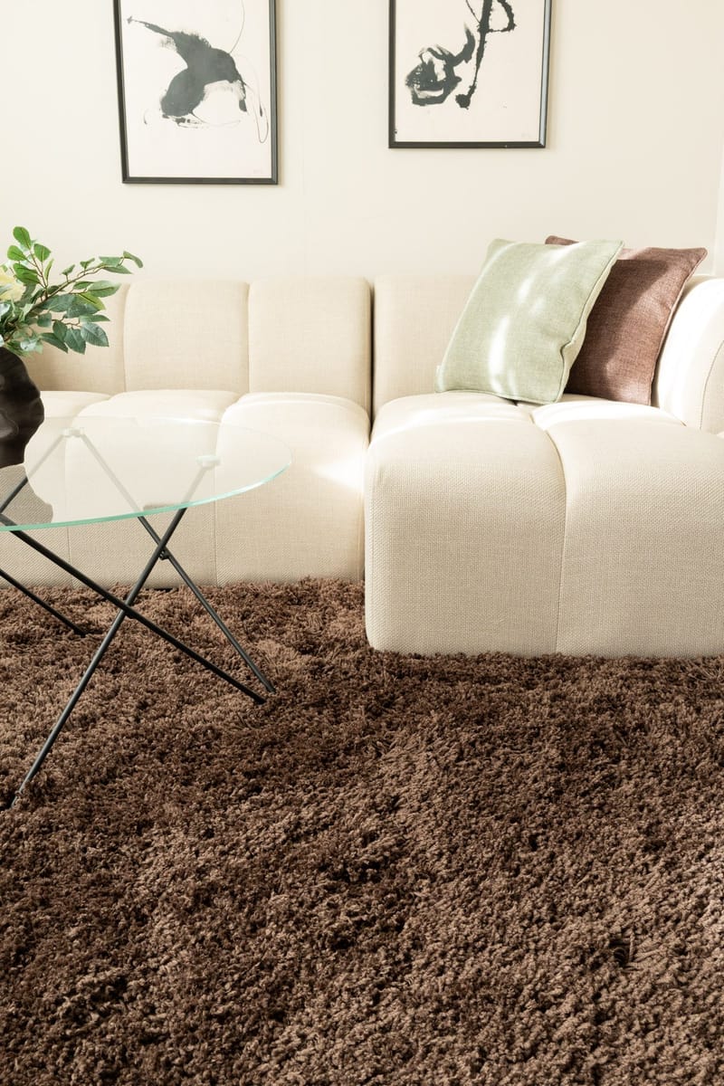 Håndvævet tæppe KM Home Sorrento 160x230 Chokolade - Chokolade - Tekstiler - Tæpper - Moderne tæppe - Ryatæpper