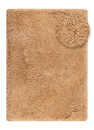 Håndvævet tæppe KM Home Sorrento 200x300 Karamel - Karamel - Tekstiler - Tæpper - Moderne tæppe - Ryatæpper