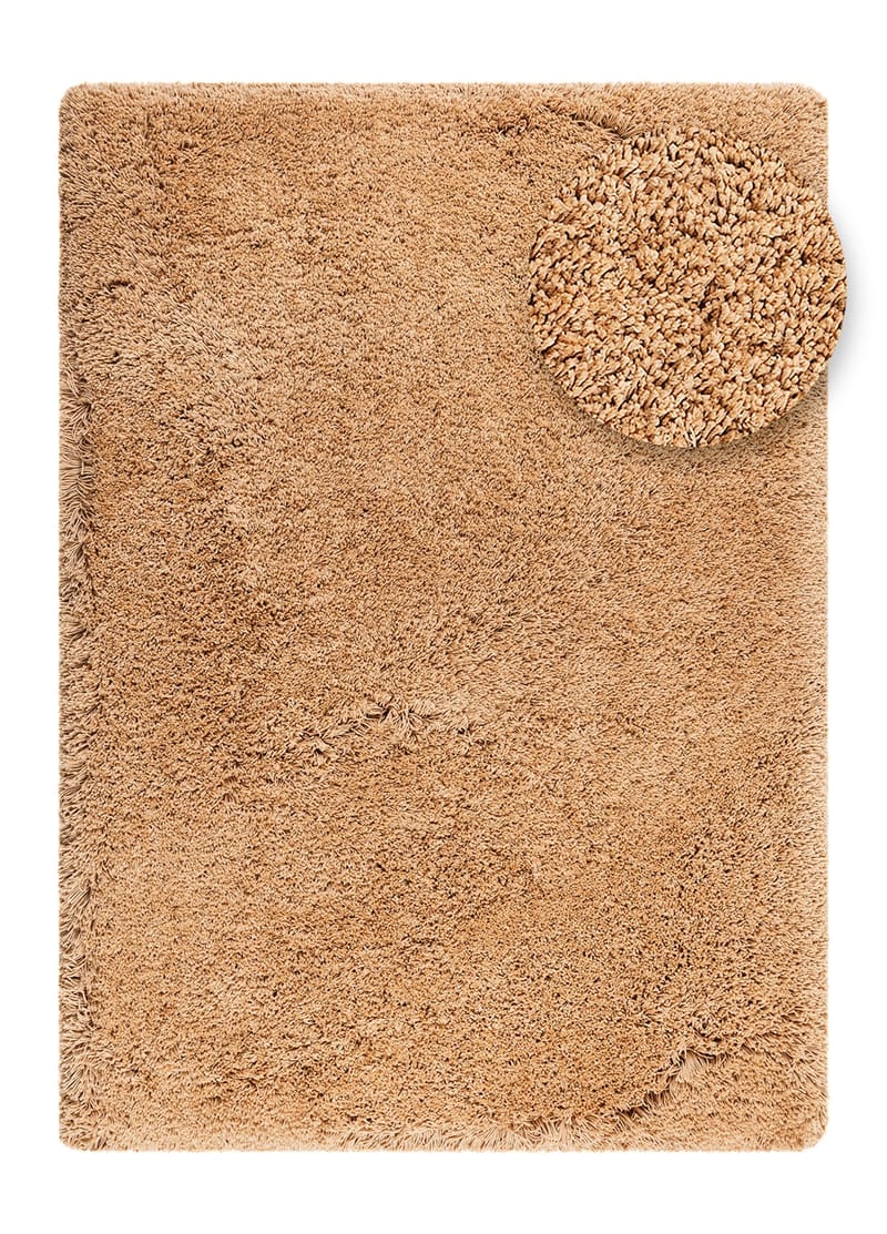 Håndvævet tæppe KM Home Sorrento 200x300 Karamel - Karamel - Tekstiler - Tæpper - Moderne tæppe - Ryatæpper