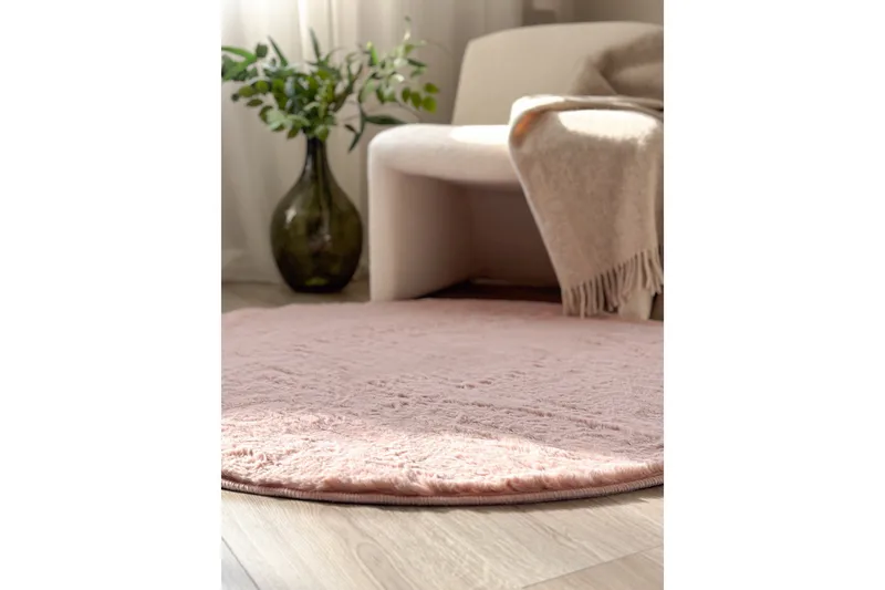 Heaven Ryatæppe 80 cm Rund - Lyserød - Tekstiler - Tæpper - Moderne tæppe - Ryat æpper
