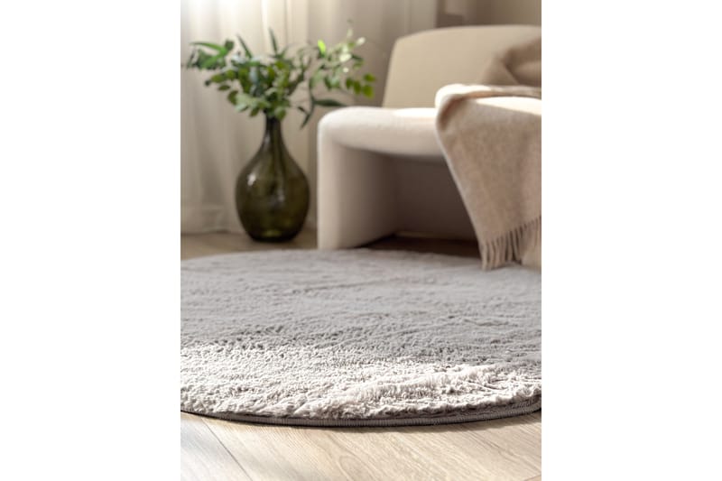 Heaven Ryatæppe Rund 120 - Grå - Tekstiler - Tæpper - Moderne tæppe - Ryatæpper