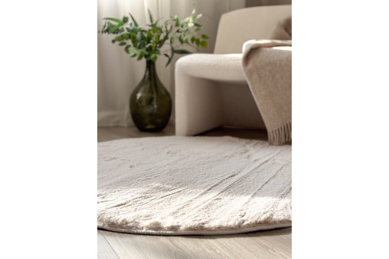Heaven Ryatæppe Rund 120 - Natur - Tekstiler - Tæpper - Moderne tæppe - Ryatæpper