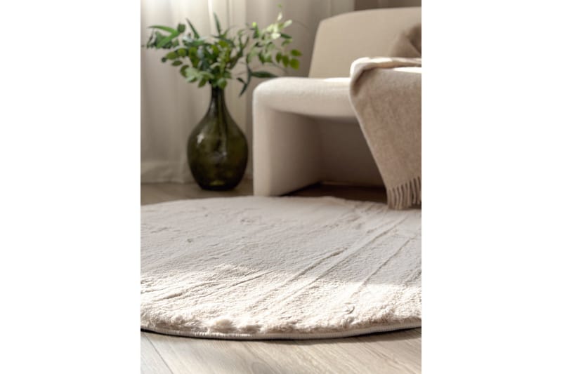 Heaven Ryatæppe Rund 160 - Natur - Tekstiler - Tæpper - Moderne tæppe - Ryatæpper