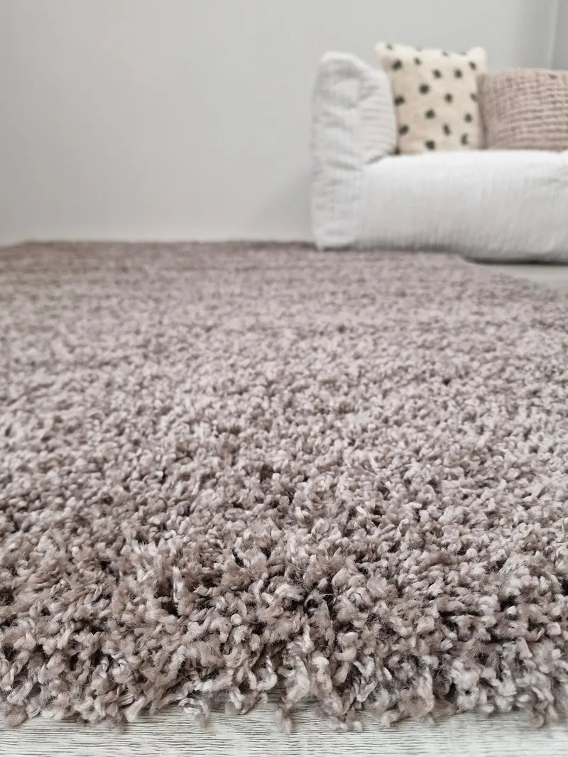 Lounge Shaggy Tæppe 133x190 cm Rektangulært - Linned - Tekstiler - Tæpper - Moderne tæppe - Ryatæpper