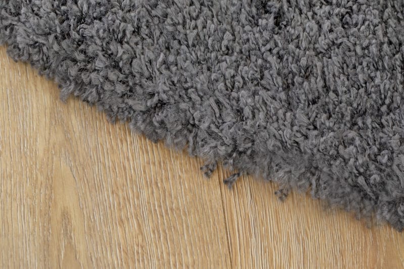 Lounge Shaggy Tæppe 200 cm Rundt - Grafit - Tekstiler - Tæpper - Moderne tæppe - Ryatæpper