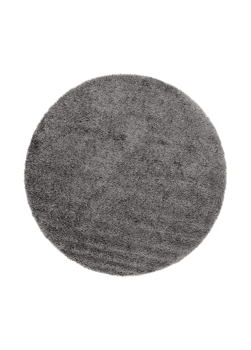 Lounge Shaggy Tæppe 200 cm Rundt, Grafit