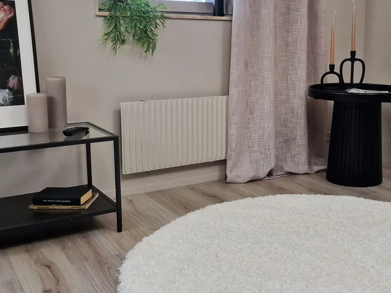 Lounge Shaggy Tæppe 200 cm Rundt - Hvid - Tekstiler - Tæpper - Moderne tæppe - Ryatæpper