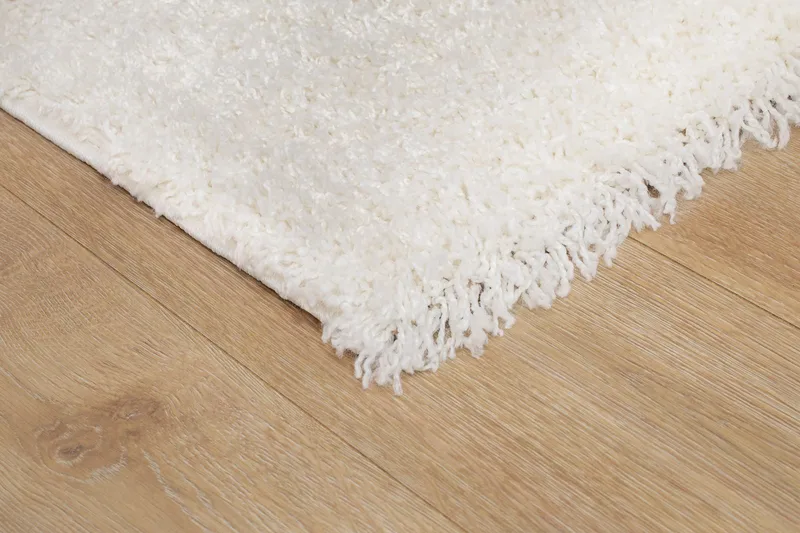 Lounge Shaggy Tæppe 200x290 cm Rektangulært - Hvid - Tekstiler - Tæpper - Moderne tæppe - Ryatæpper