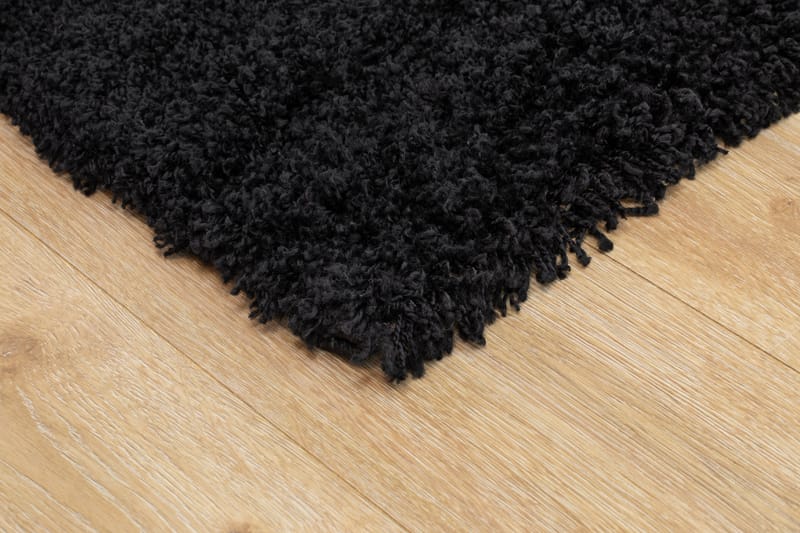 Lounge Shaggy Tæppe 200x290 cm Rektangulært - Sort - Tekstiler - Tæpper - Moderne tæppe - Ryatæpper