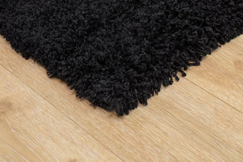 Lounge Shaggy Tæppe 240x340 cm Rektangulært - Sort - Tekstiler - Tæpper - Moderne tæppe - Ryatæpper
