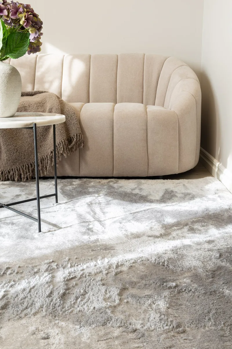 Serul Ryatæppe 160x230 cm Rektangulær - Sølv - Tekstiler - Tæpper - Moderne tæppe - Ryatæpper