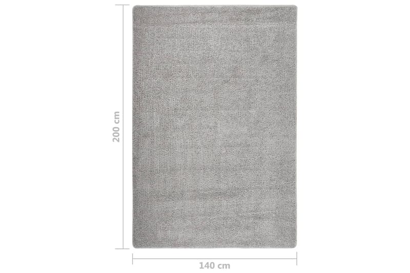 shaggy gulvtæppe 140x200 cm skridsikker lysegrå - Grå - Ryatæpper