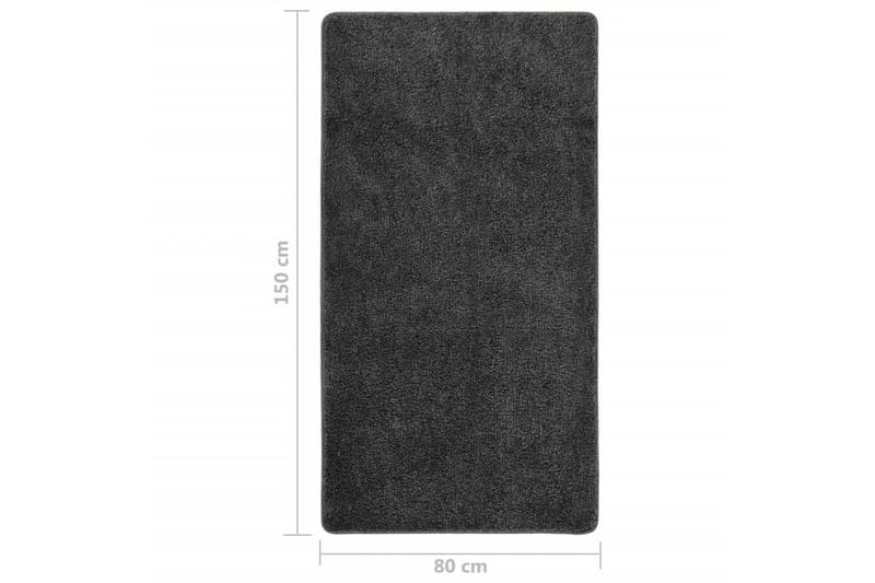 shaggy gulvtæppe 80x150 cm skridsikker mørkegrå - Grå - Ryatæpper