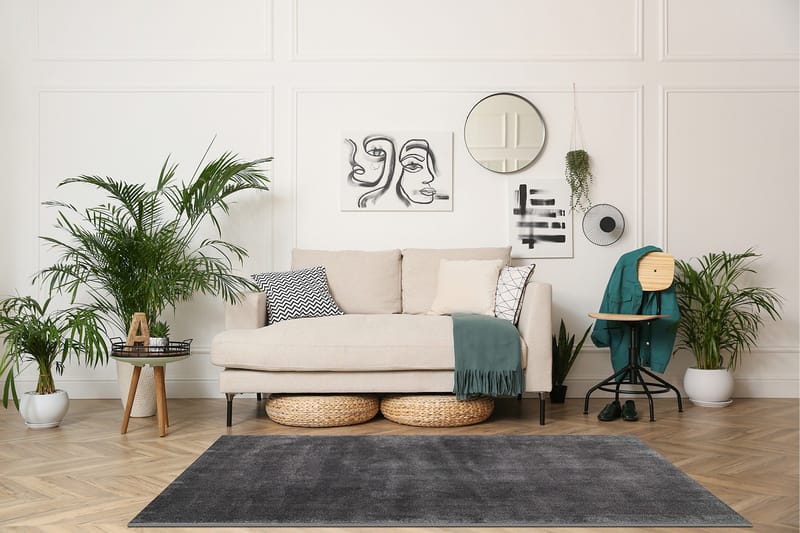 Sheraton Ryatæppe Rektangulær 240x340 cm - Grafit - Tekstiler - Tæpper - Moderne tæppe - Ryatæpper