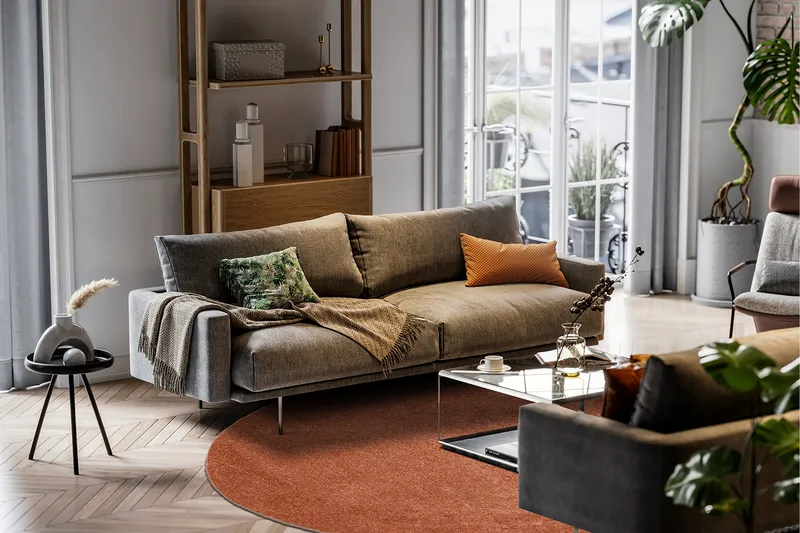 Sheraton Ryatæppe Rund 200 cm - Terracotta - Tekstiler - Tæpper - Moderne tæppe - Ryatæpper