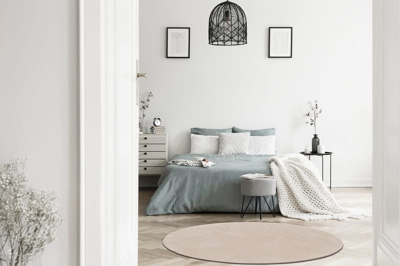 Sheraton Ryatæppe Rund 240 cm - Creme - Tekstiler - Tæpper - Moderne tæppe - Ryatæpper