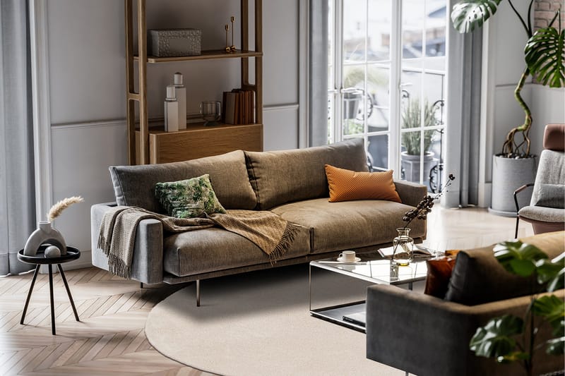 Sheraton Ryatæppe Rund 240 cm - Creme - Tekstiler - Tæpper - Moderne tæppe - Ryatæpper