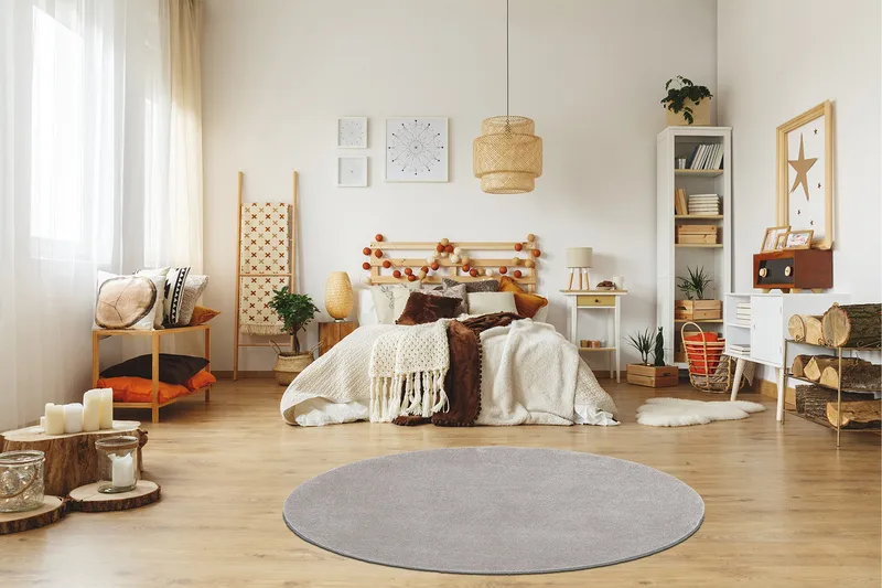 Sheraton Ryatæppe Rund 240 cm - Sølv - Tekstiler - Tæpper - Moderne tæppe - Ryatæpper