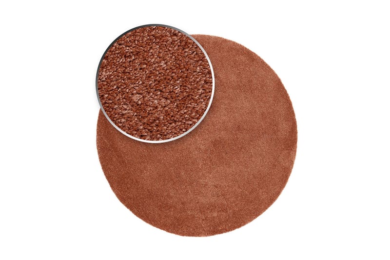 Sheraton Ryatæppe Rund 80 cm - Terracotta - Tekstiler - Tæpper - Moderne tæppe - Ryatæpper