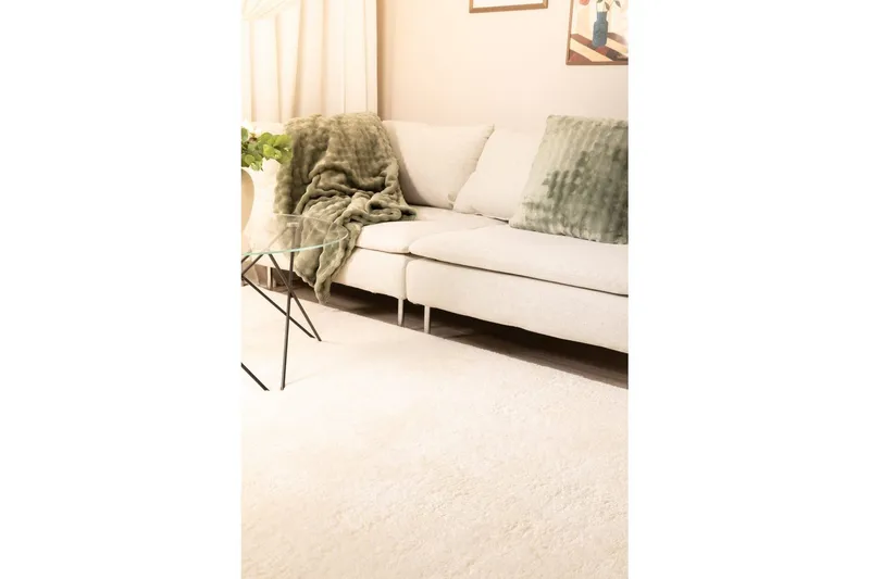 Ryetæppe Royal Deluxe - 140x200 cm, Creme - Tekstiler - Tæpper - Moderne tæppe - Ryatæpper