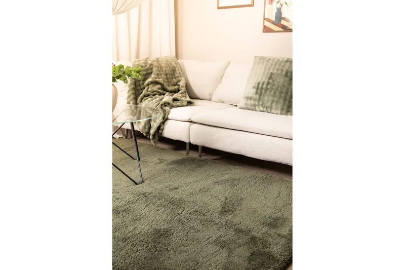 Ryetæppe Royal Deluxe - 140x200 cm, Emerald Green - Tekstiler - Tæpper - Moderne tæppe - Ryatæpper
