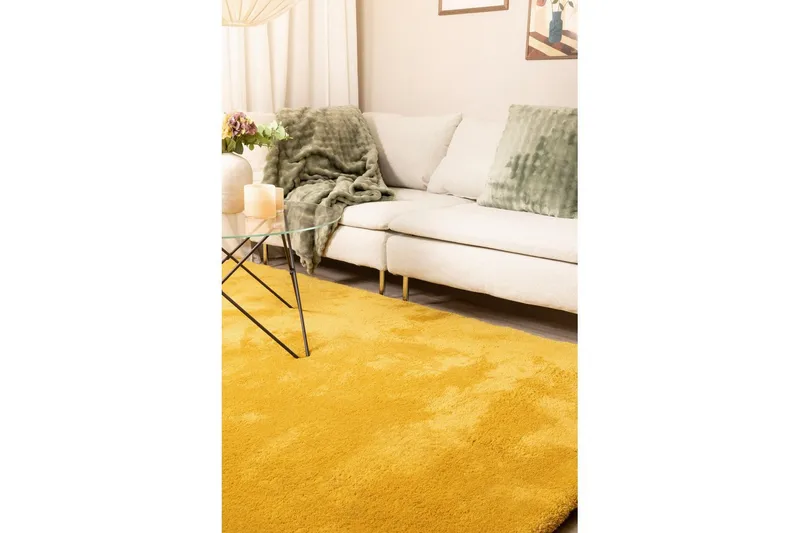 Ryetæppe Royal Deluxe - 160x230 cm, Gul - Tekstiler - Tæpper - Moderne tæppe - Ryatæpper
