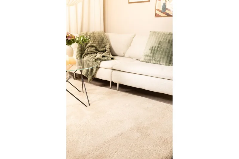 Ryetæppe Royal Deluxe - 160x230 cm, Natur - Tekstiler - Tæpper - Moderne tæppe - Ryatæpper