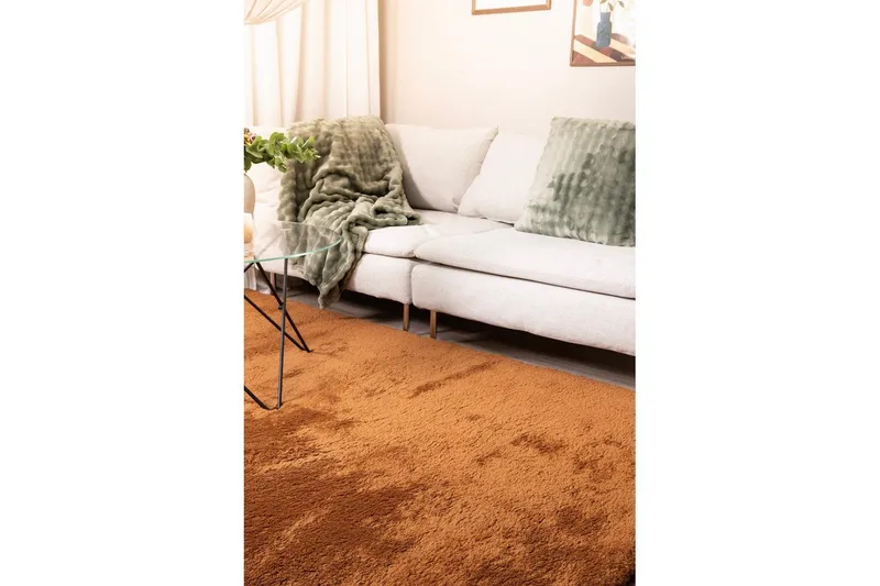Ryetæppe Royal Deluxe - 160x230 cm, Terracotta - Tekstiler - Tæpper - Moderne tæppe - Ryatæpper
