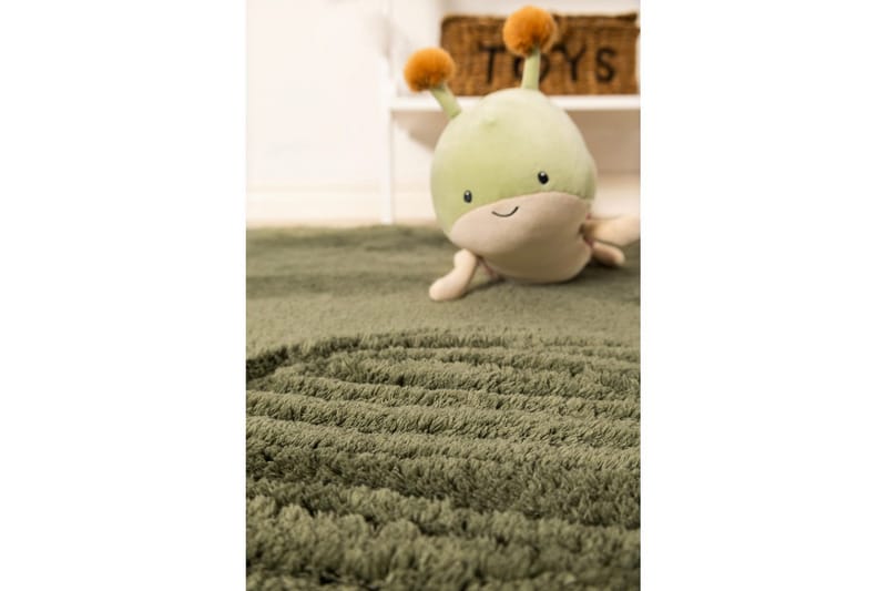 Ryetæppe Royal Deluxe Rund - 120x120 cm, Green - Tekstiler - Tæpper - Moderne tæppe - Ryatæpper