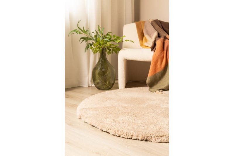 Ryetæppe Royal Deluxe Rund - 120x120 cm, Linned - Tekstiler - Tæpper - Moderne tæppe - Ryatæpper