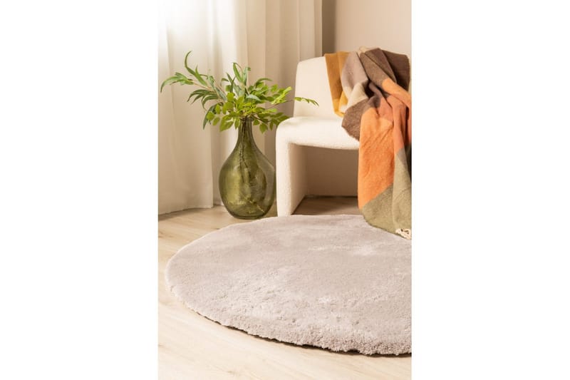Ryetæppe Royal Deluxe Rund - 160x160 cm, Sølv - Tekstiler - Tæpper - Moderne tæppe - Ryatæpper