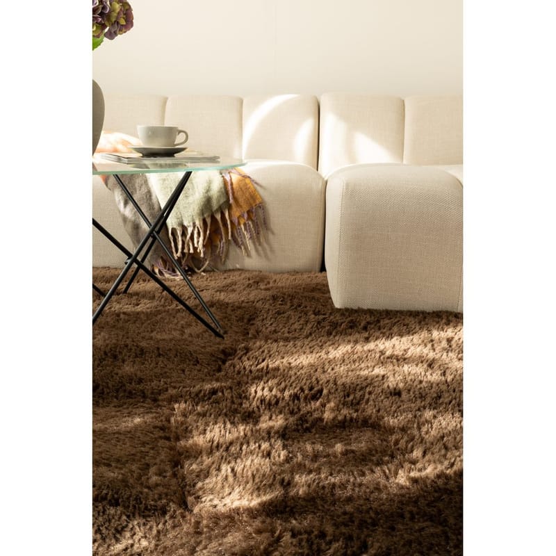 Ryetæppe Teddybear - 160x230 cm, Chokolade - Tekstiler - Tæpper - Moderne tæppe - Ryatæpper